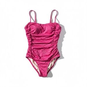 Cupshe Fuchsia One Piece Swimsuit Tummy Control Sparkly NWT